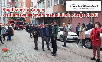 Kağıthane'de Yangın kısıtlamaya rağmen mahalleliyi sokağa döktü