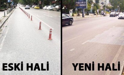 Bağdat Caddesi’nde bir yıl önce yapılan bisiklet yolundaki dubalar nerede