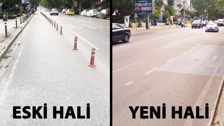 Bağdat Caddesi’nde bir yıl önce yapılan bisiklet yolundaki dubalar nerede