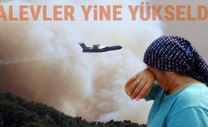 Marmaris' de dün çıkan orman yangını söndürme çalışmalarına devam ediliyor